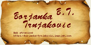 Borjanka Trnjaković vizit kartica